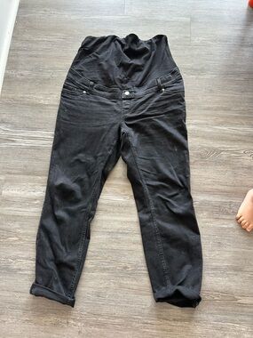 Black H&M Maternity Jeans with Folded Cuffs